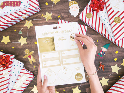 Étiquettes cadeaux Père Noël, mélange – Lot de 12