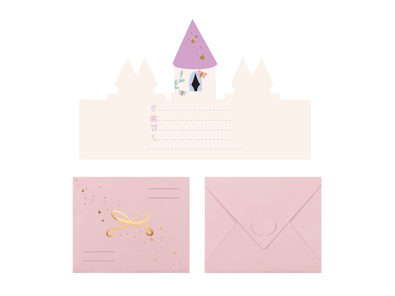 Invitation Château, 12,5x15,5 cm, assortiment – lot de 6 pièces
