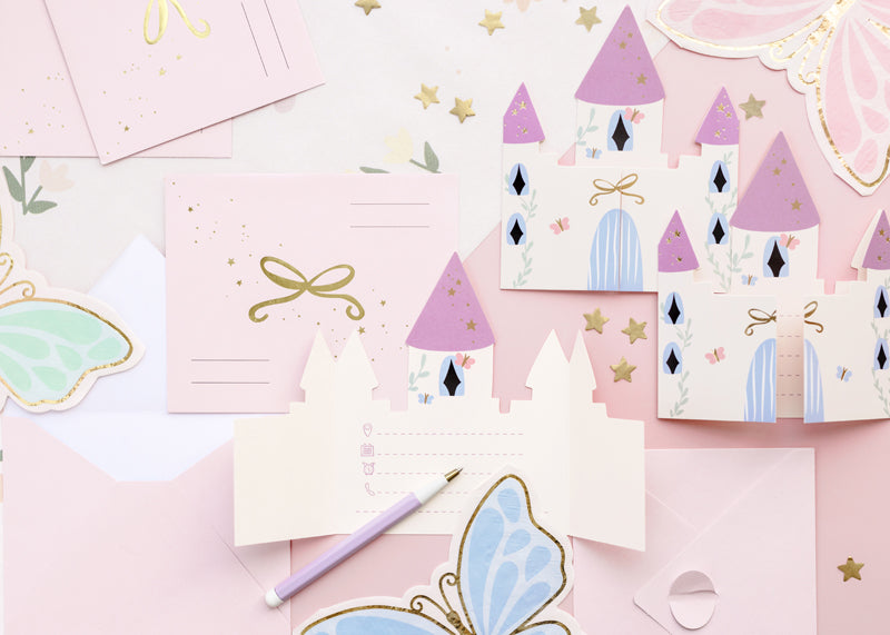 Invitation Château, 12,5x15,5 cm, assortiment – lot de 6 pièces