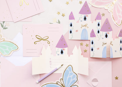 Invitation Château, 12,5x15,5 cm, assortiment – lot de 6 pièces