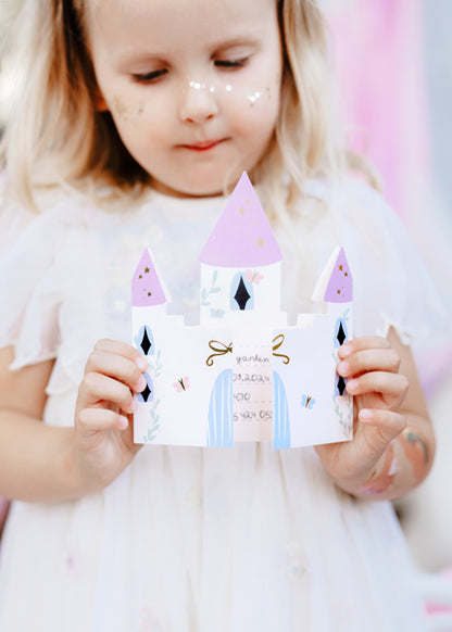 Invitation Château, 12,5x15,5 cm, assortiment – lot de 6 pièces