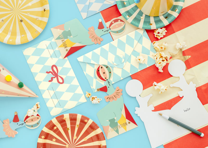 Invitations anniversaire phoque avec enveloppes – Lot de 6