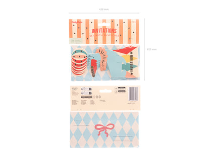 Invitations anniversaire phoque avec enveloppes – Lot de 6