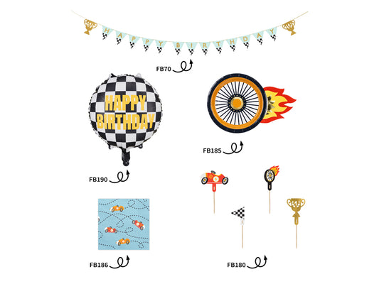 Kit de décoration de fête - Voitures, mix (1 pqt. / 25 pc.)