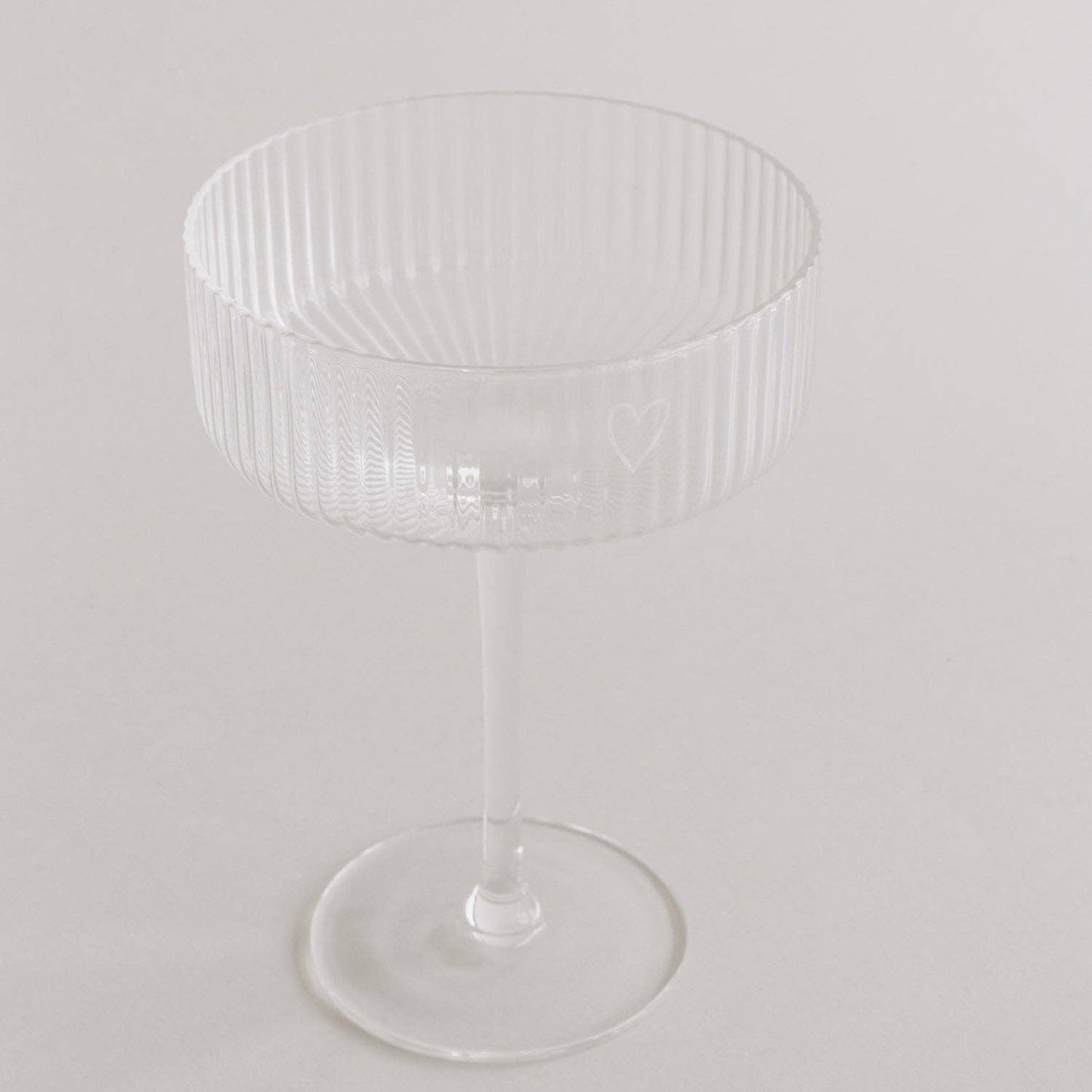 Verre à champagne cœur gravure