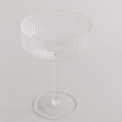 Verre à champagne cœur gravure
