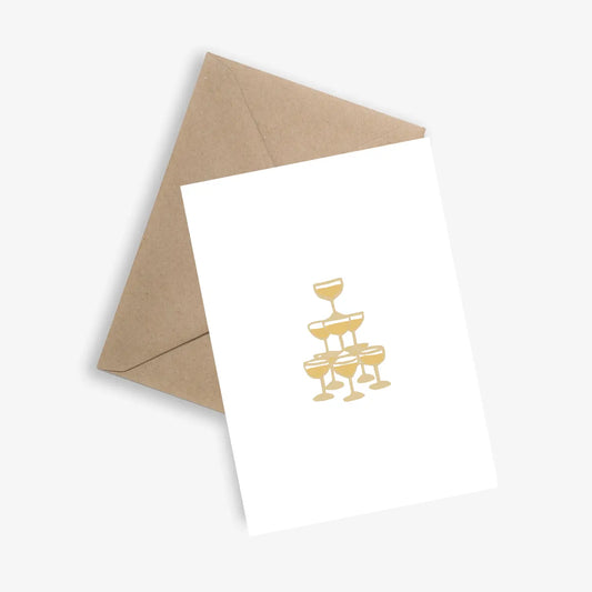 Carte mariage - "fontaine à champagne"