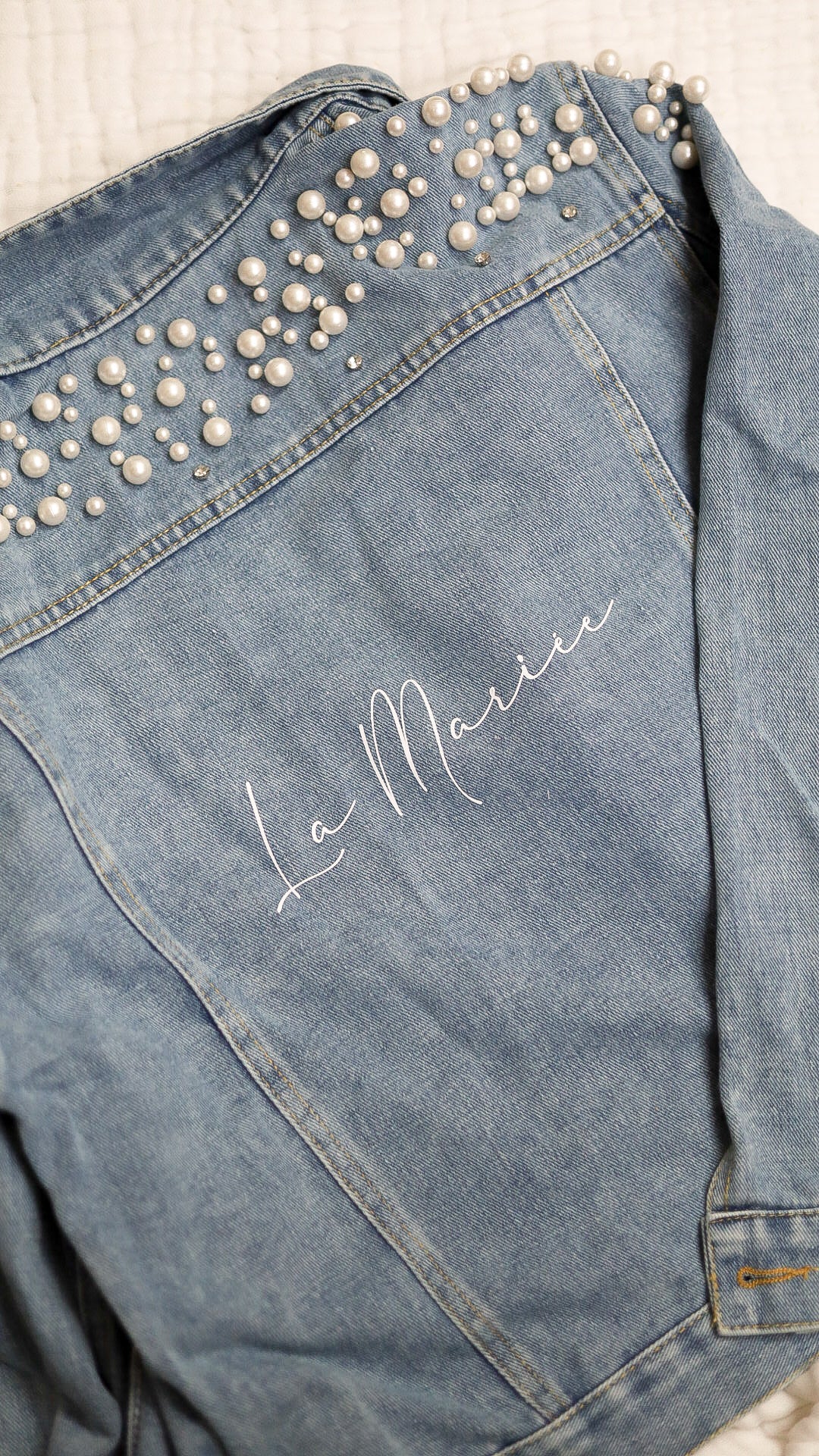Veste en jean "Perles"