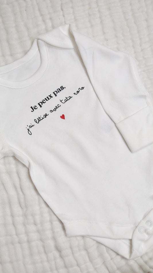 Body bébé blanc « Double police »