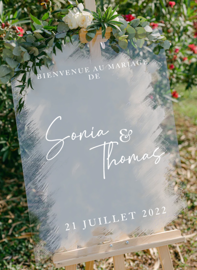 Panneau plexi transparent - Bienvenue