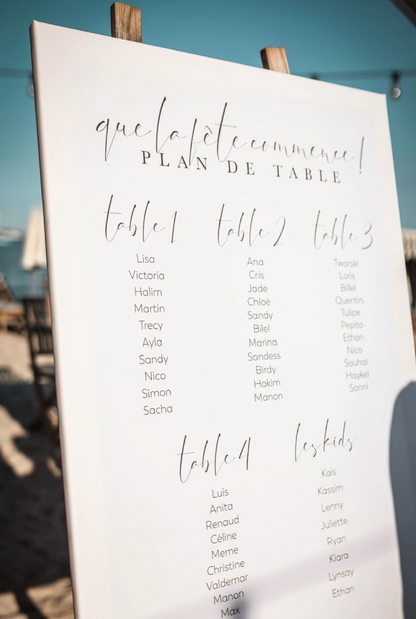 Plan de table - Toile