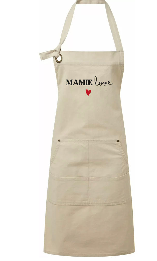 Tablier enfant beige "Double polices"