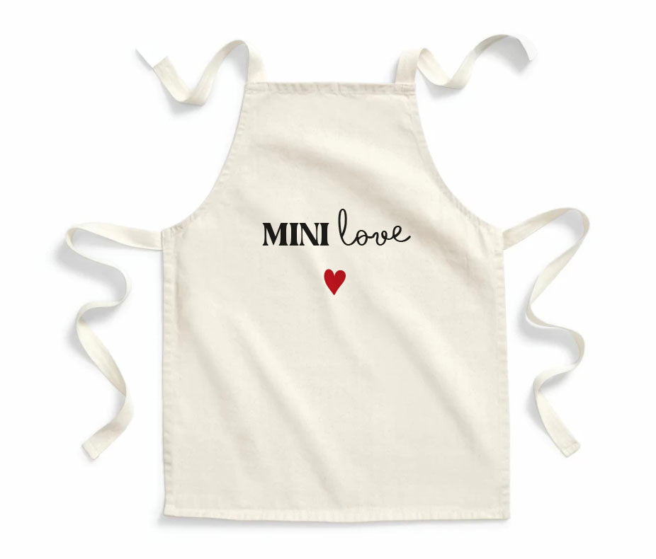 Tablier enfant beige "Double polices"
