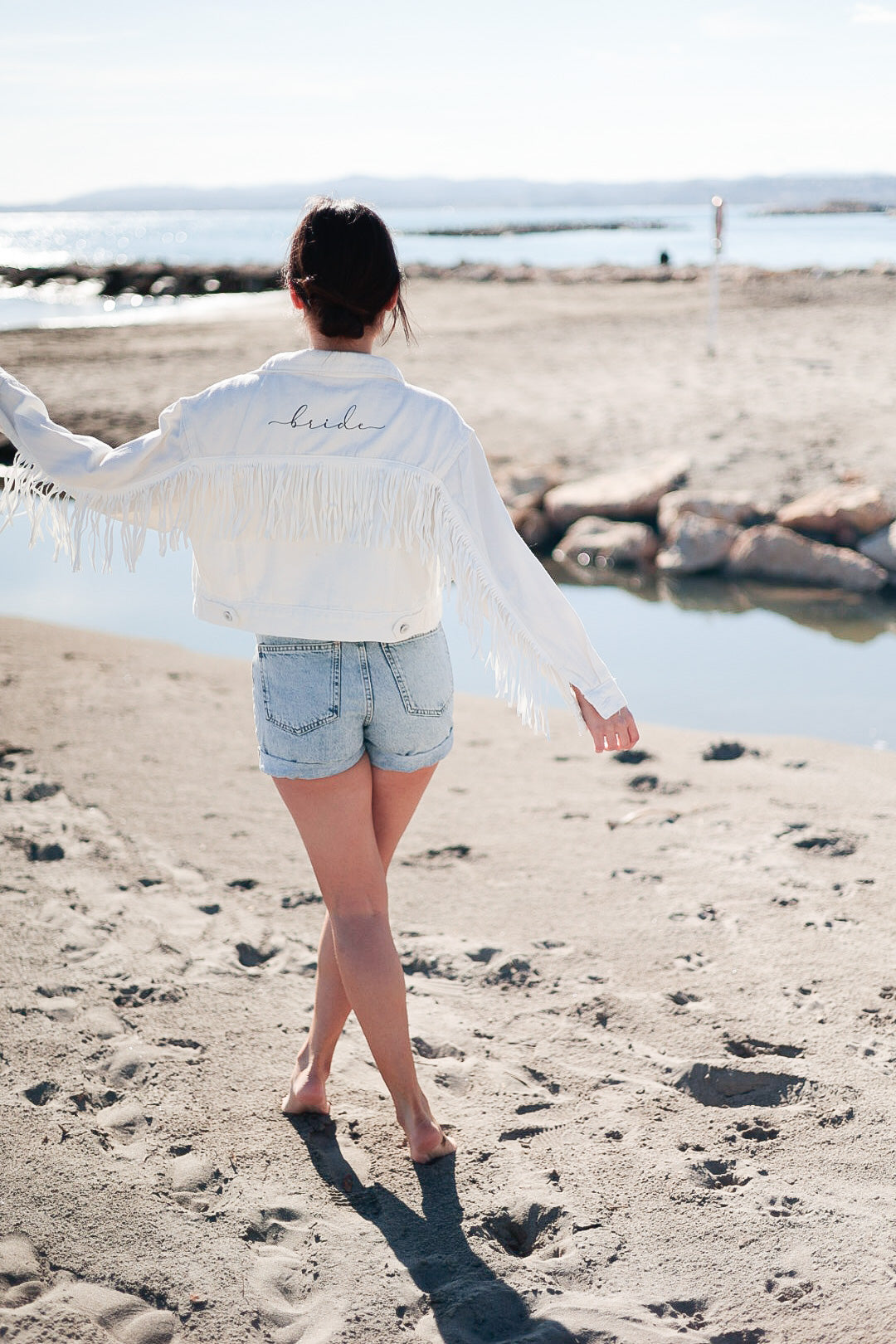 Veste en jean "Franges"