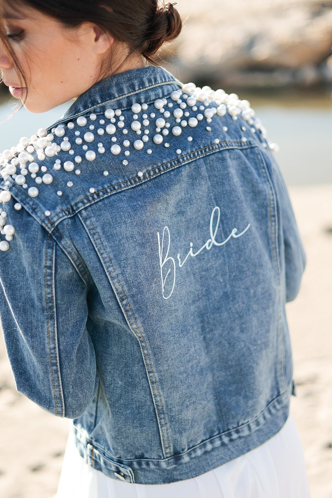Veste en jean "Perles"