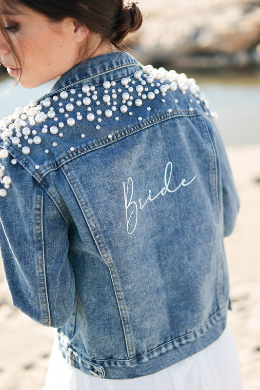 Veste en jean "Perles"