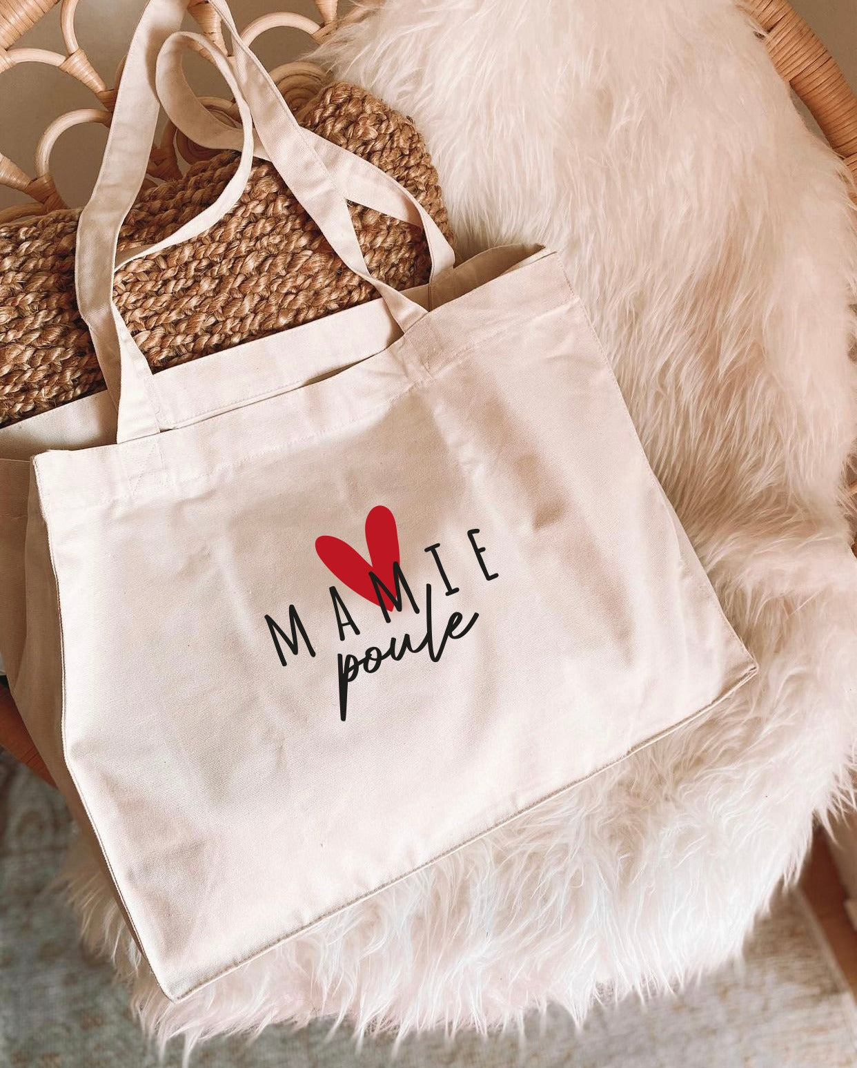 Sac cabas beige coton
