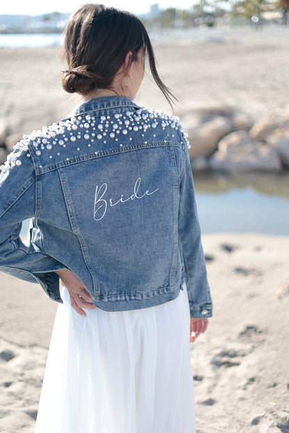 Veste en jean "Perles"