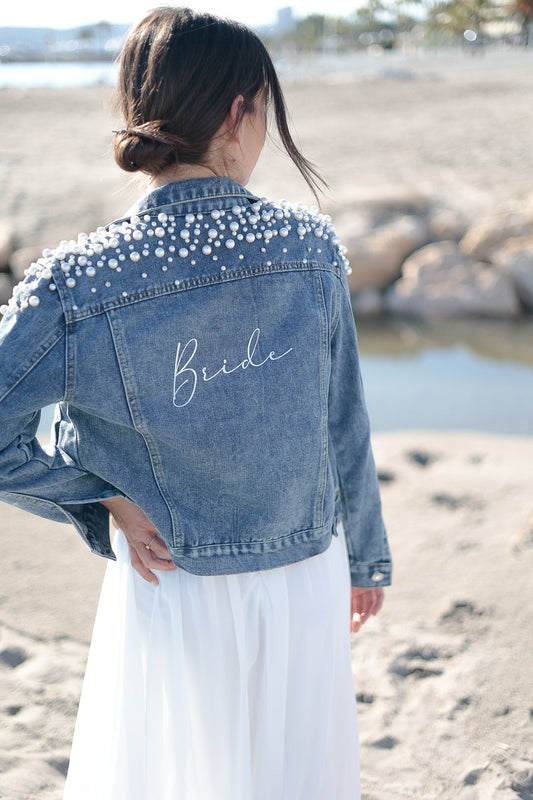 Veste en jean "Perles"