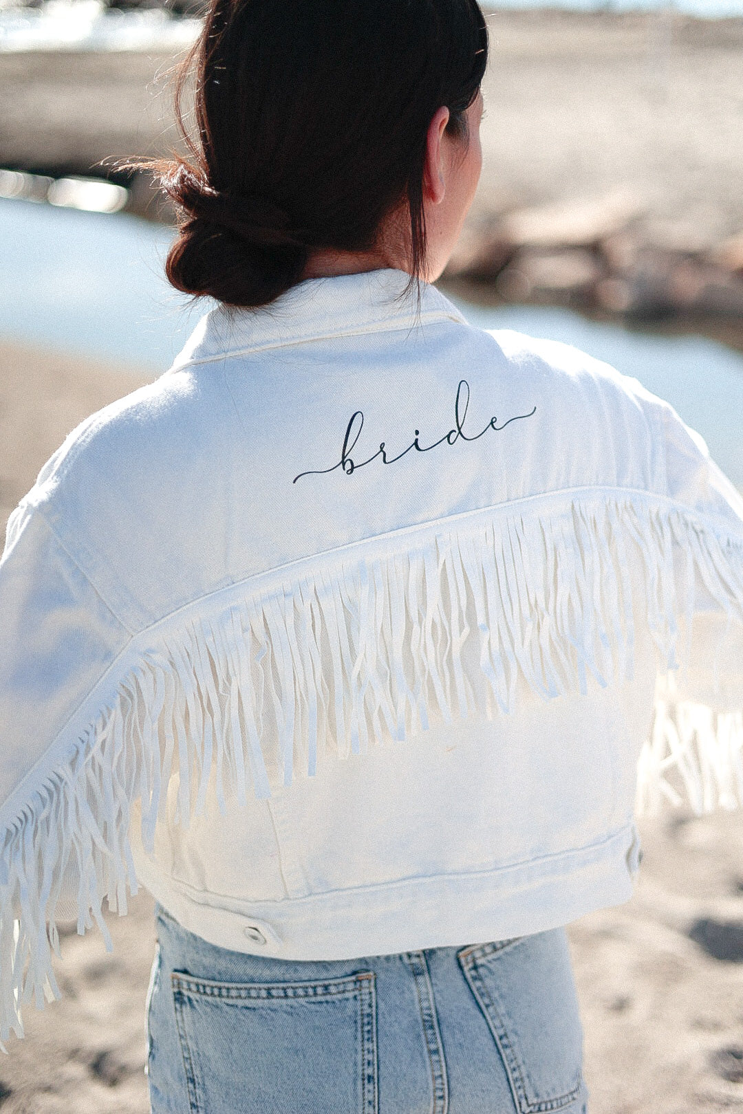 Veste en jean "Franges"