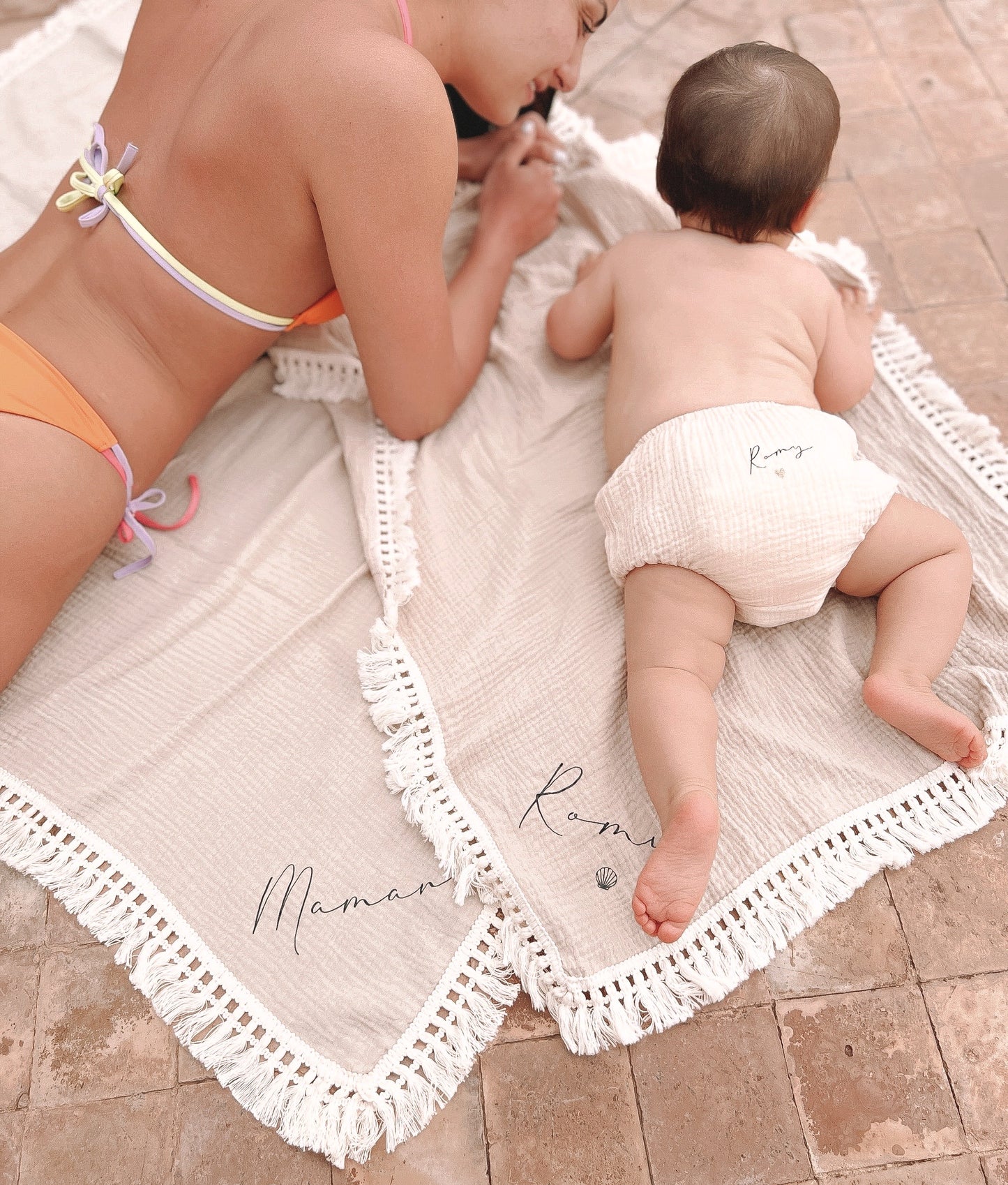 Couverture/Fouta à franges