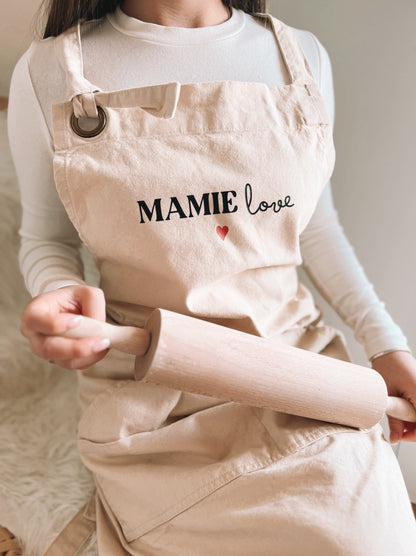 Tablier de cuisine beige « Double police »