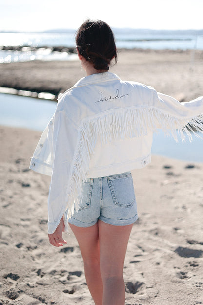 Veste en jean "Franges"